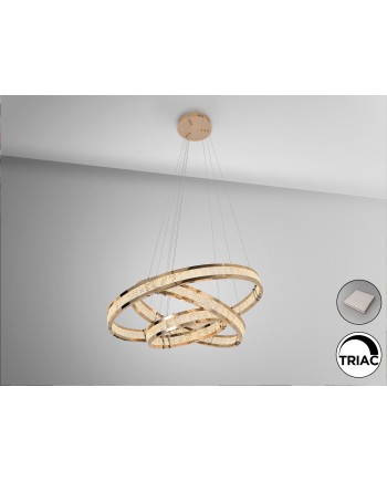 LORIAN- LAMPARA 3 AROS DORADO BRILLO